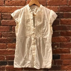Smocked beige banana republic blouse size small